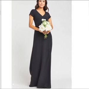 SMYM Geneva Gown in Black Stretch Crepe